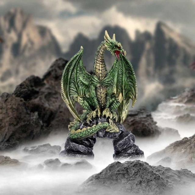 Dragon Figurine Green Metallic Haranu