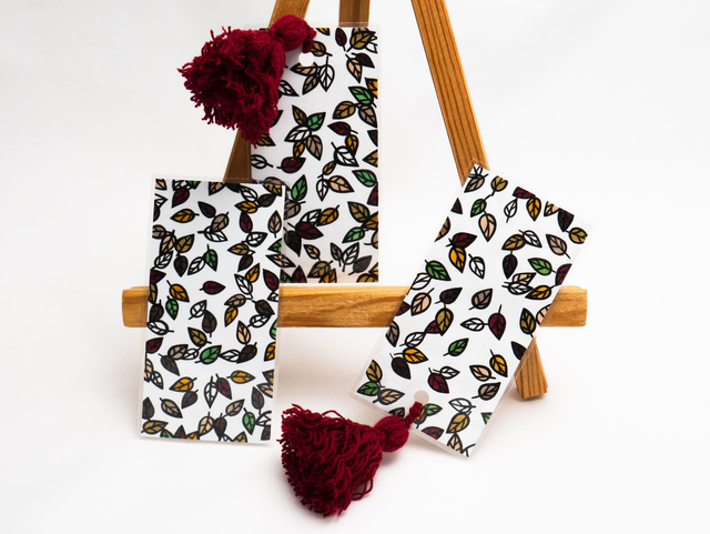 Jesienne LIŚCIE zakładka do książki, prezent dla czytelnika 