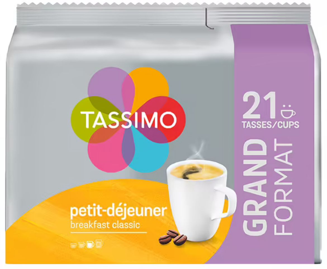 Café dosettes petit-déjeuner TASSIMO