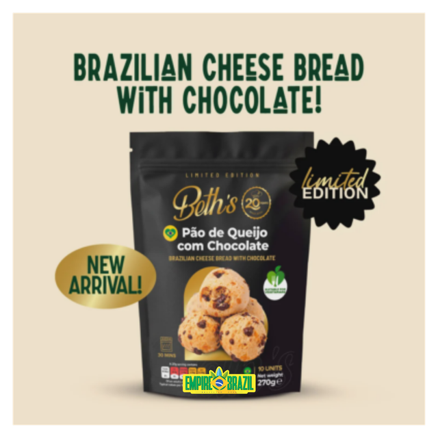 BETH'S - Pão de Queijo com Chocolate / Pao Frozen Cheese Bread 10units