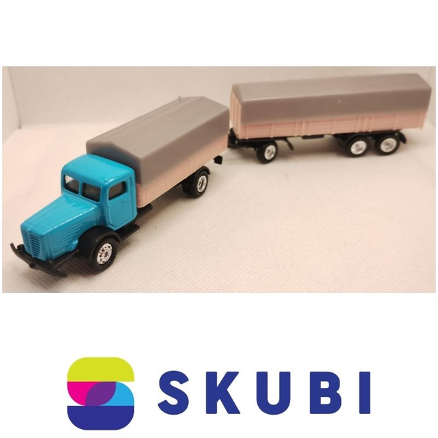 Kamion MAN Büssing 8000 s vlečkou - model 1:87 H0