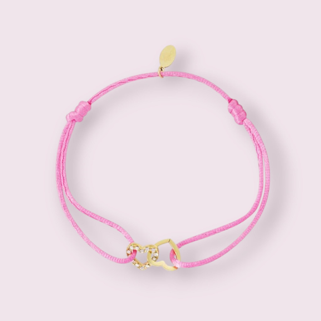 Bracelet satin coeurs connectés