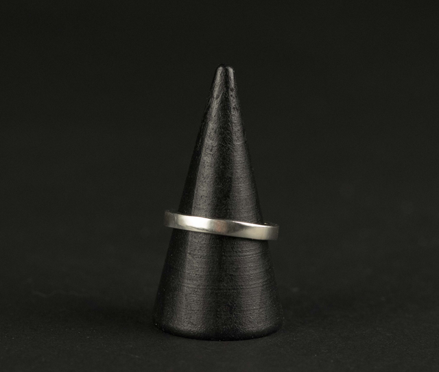 Silver Slim Plain Ring Band (Flat Profile)