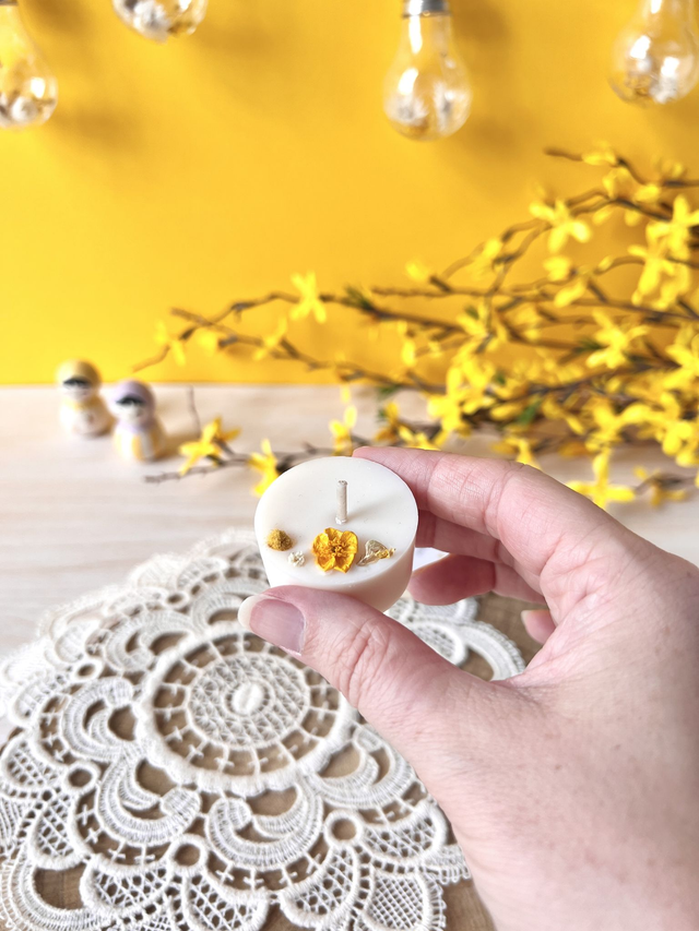 🌼 Mini bougie fleurie - parfum Citronnelle - à l'unité