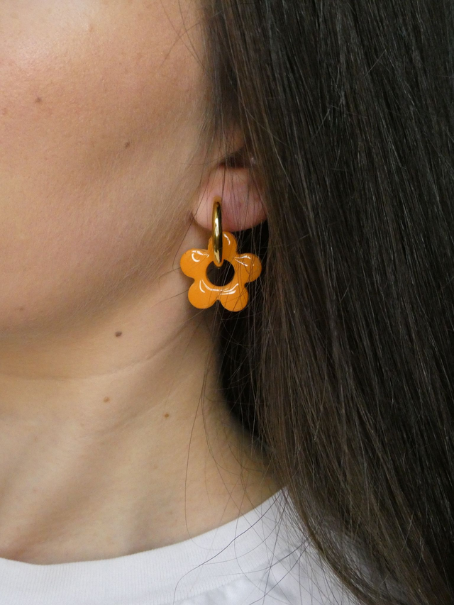 Créoles Fleur orange