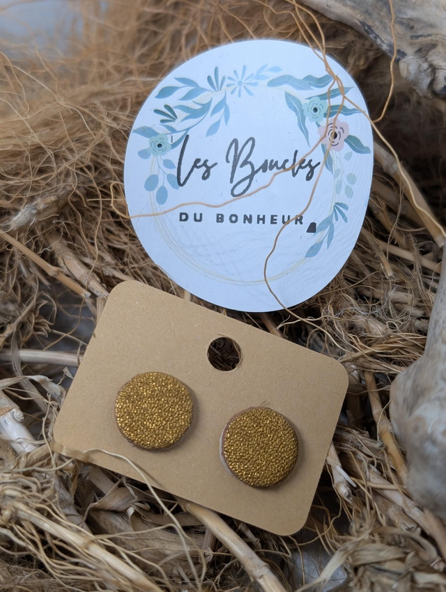 Boucles d&#039;oreilles puces doré pu059