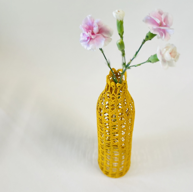 Bouteille dentelle Jaune or