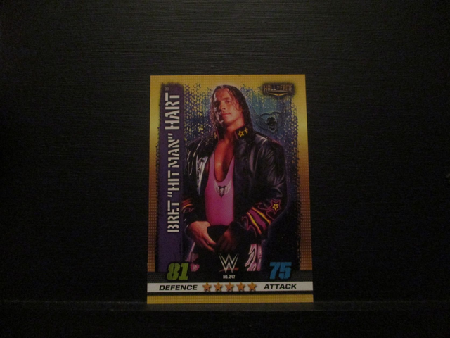 Bret "Hit Man" Hart - Hall Of Fame Slam Attax 10th Edition Original Trading Card #247