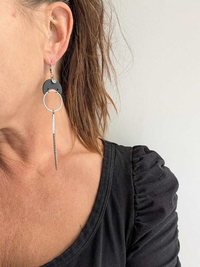 Boucle d'oreille Lune
