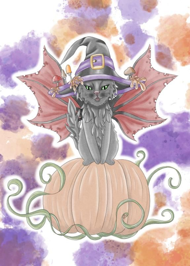 Print Happy Chat'lloween Vampire Witch