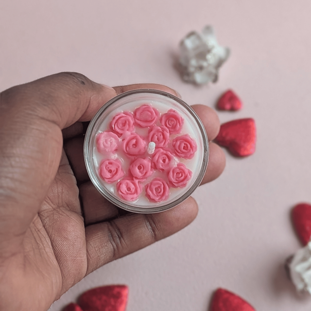 🕯️ Bougie chauffe-plat rose 16g – Vanille