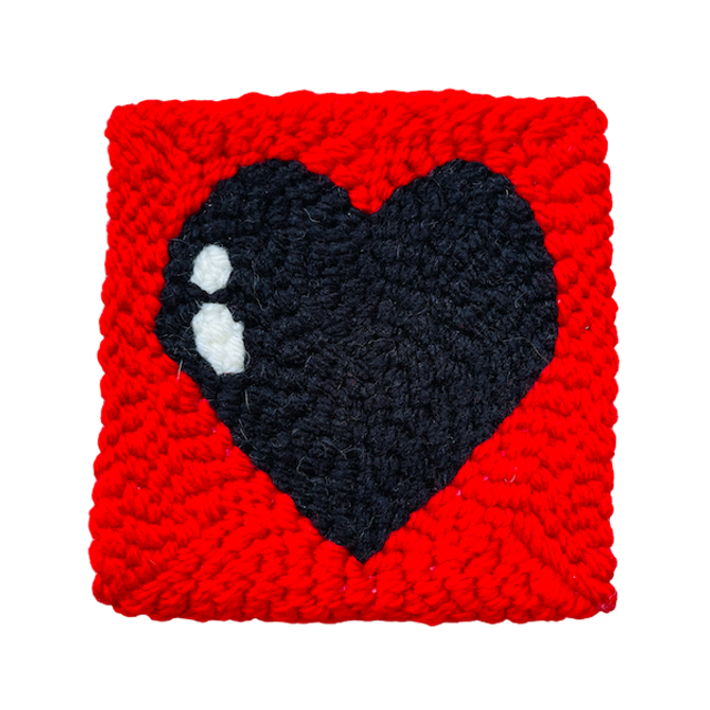 Dessous de verre Cœur Noir