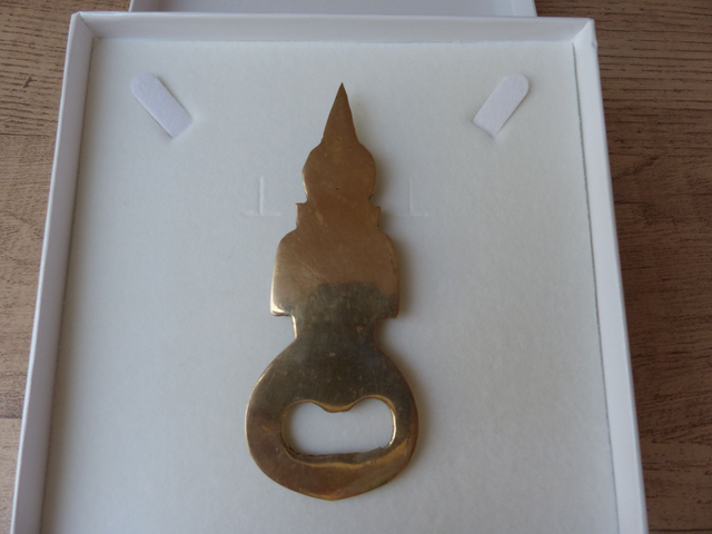 Ancien et rare décapsuleur ouvre bouteille déesse thaïllandaise, décoration bar, bistrot, cadeau oriental zen méditation, figurine en laiton