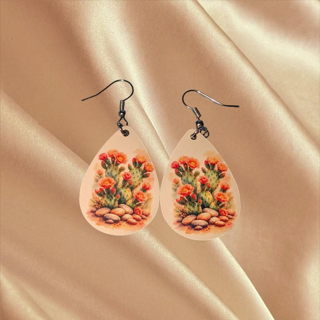 N° 80 Boucles d'oreilles goutte fantaisie hypoallergénique 