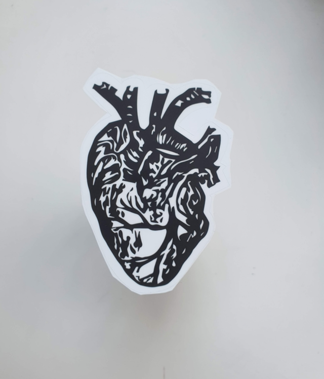 Clear heart sticker