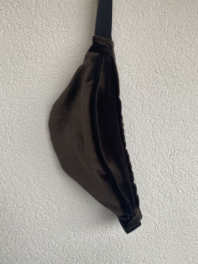 Bauchtasche Samt braun