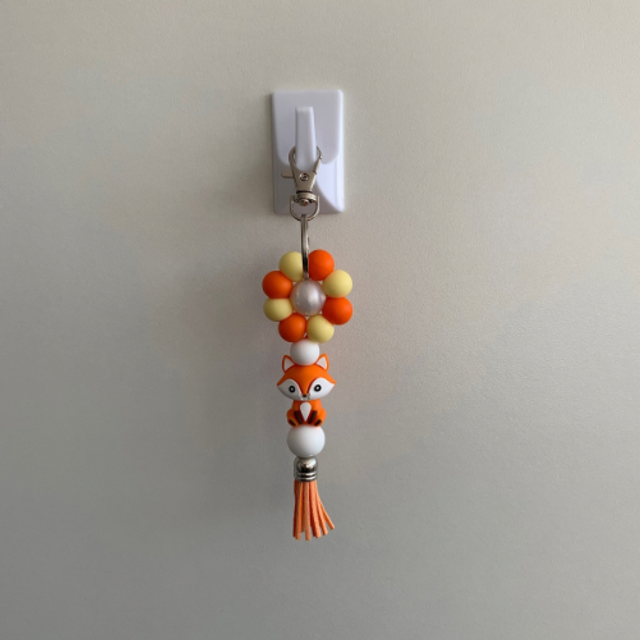 Vosje oranje, bloem 12mm kralen 