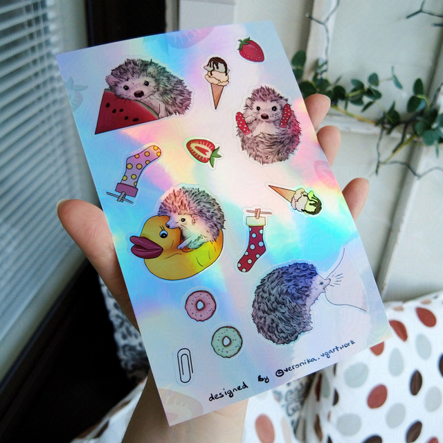 "Hedgehogs" Holographic | Sticker pack