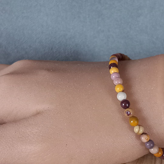 Bracelet ajustable en Jaspe mokaïte