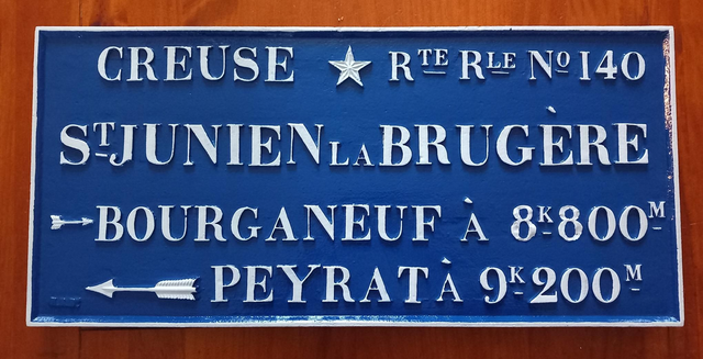 Saint Junien la Bregere. Creuse. Route Royale 140