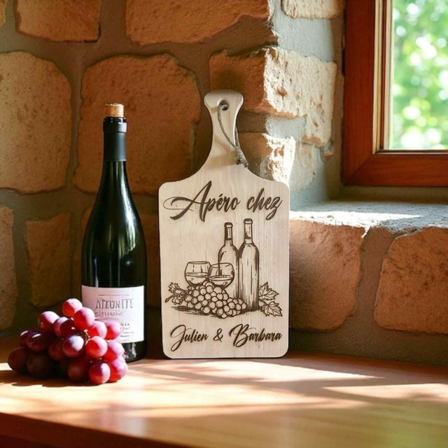 Planche apéro gravé &quot;Apéro chez...&quot;