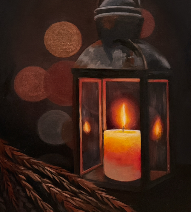 Original Painting Cedar Everlasting Lantern