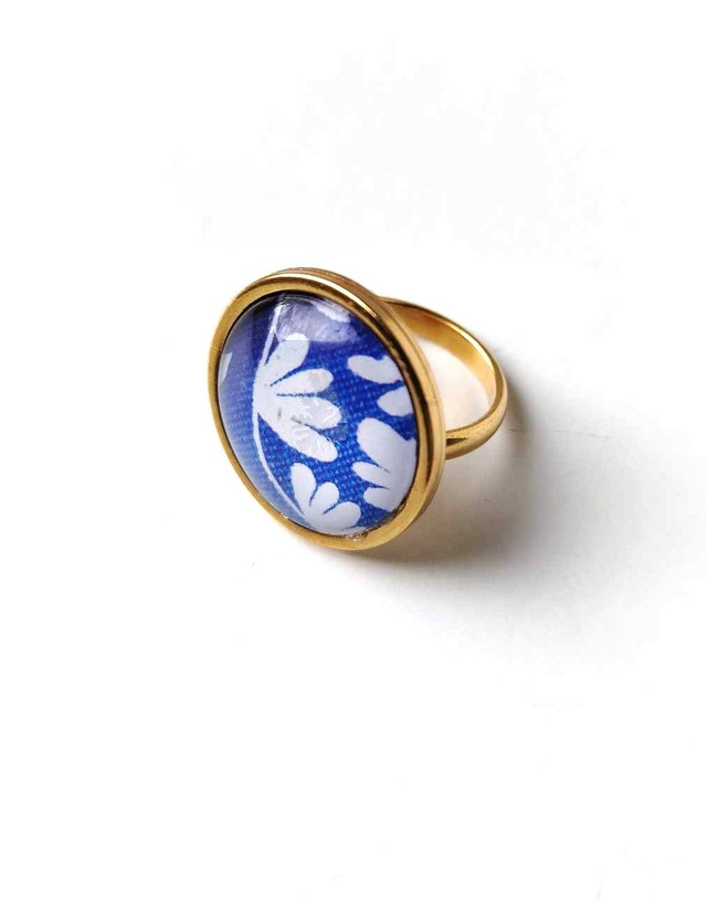 Bague Upcyclée Papier Recyclé - Fleurs