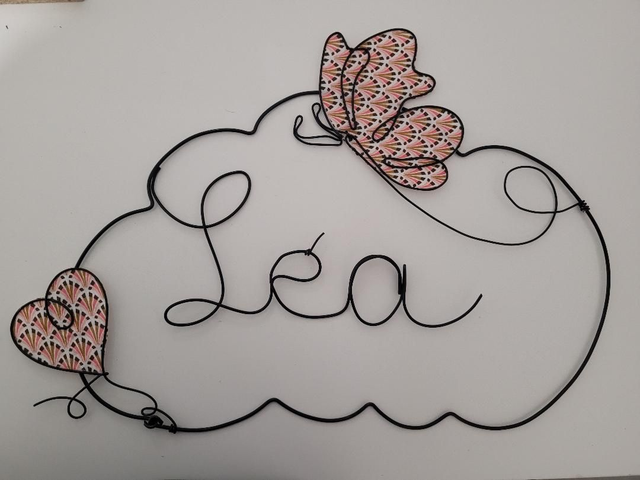 PR3 Prénom nuage  papillons et coeur - 