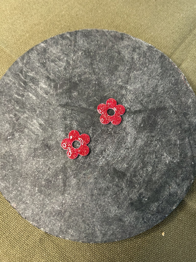 Pampilles Amal rouge à paillettes 