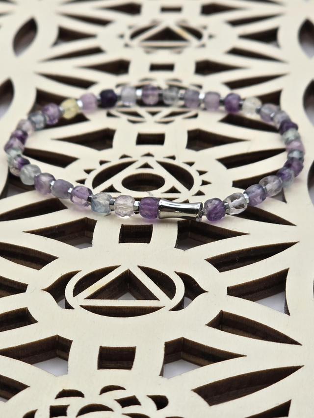 Bracelet Fluorite multicolore 0,4 cm