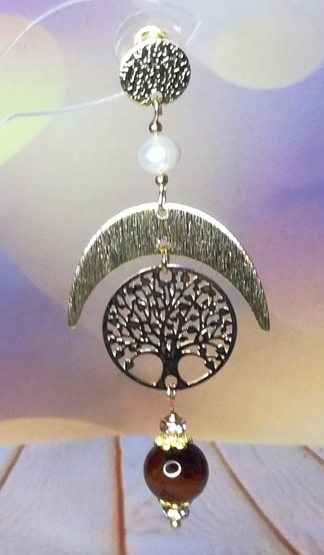 Boucles d'oreilles perles d'eau douce et agate