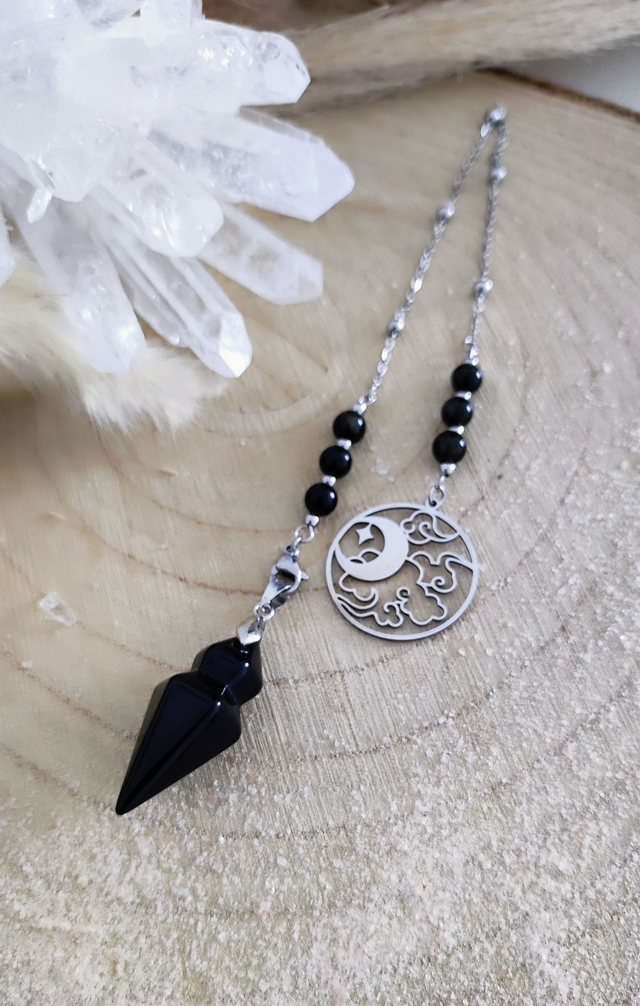 Pendule Divinatoire 2 en 1 Obsidienne