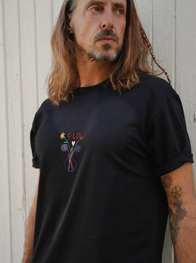 402100 VASE FLOW BLACK OVERSIZE T-SHIRT