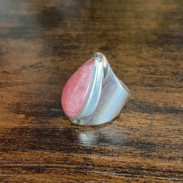 Bague en argent et Rhodochrosite - Taille 53