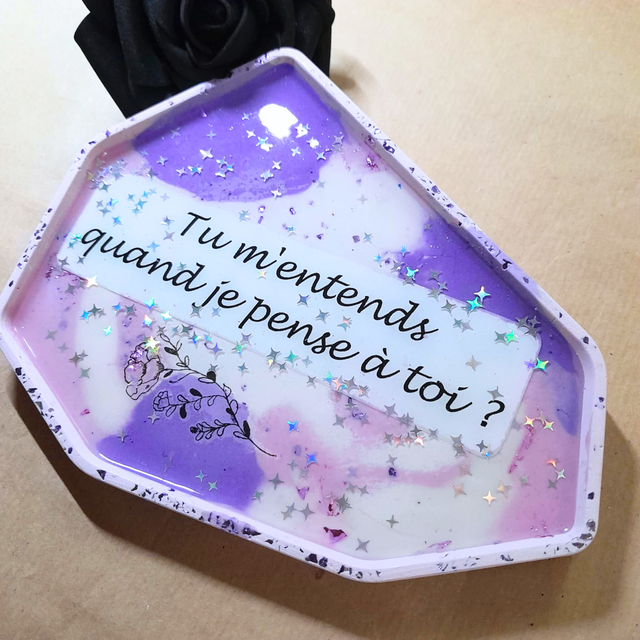 SOUPIR CONFIDENTIEL - Vide-poche - Éco-résine &amp; Message affectueux