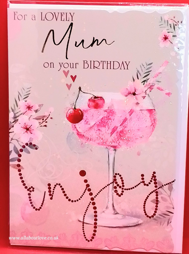 Mum Bithday Card Cocktail Design 
