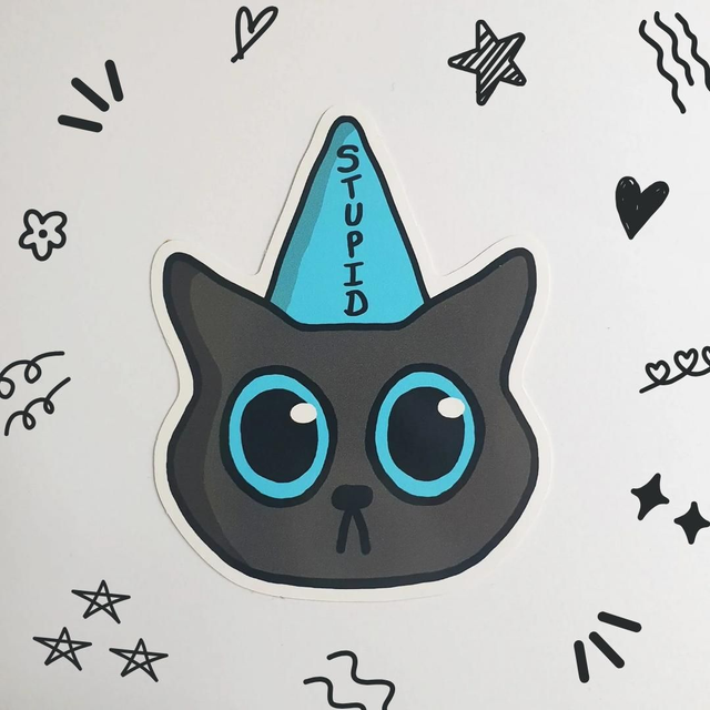 Stupid Cat Sticker
