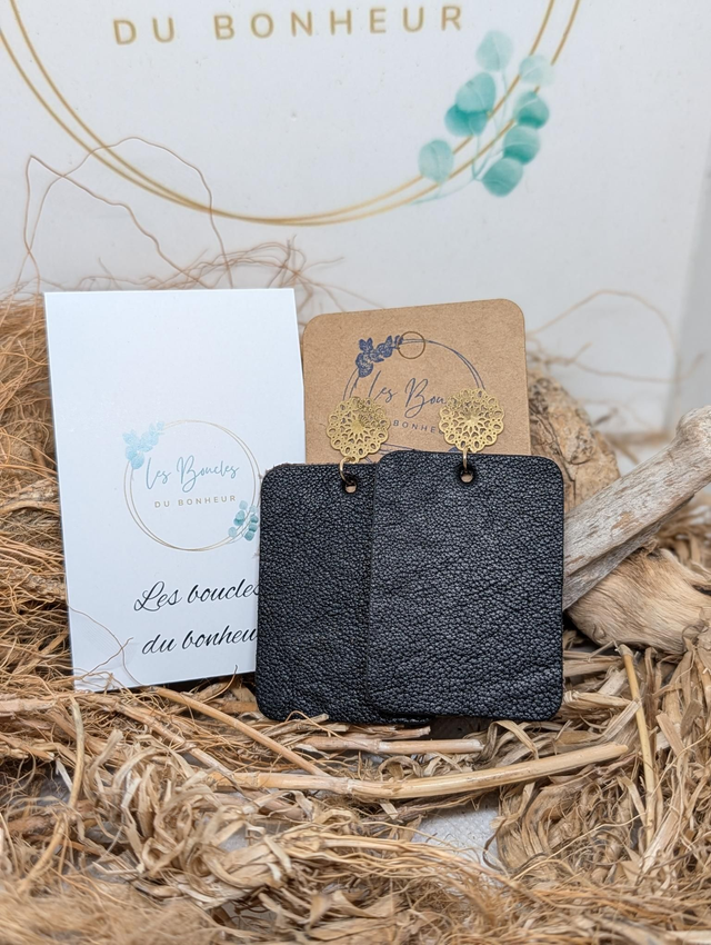 Boucles d'oreilles Léontine noir l017