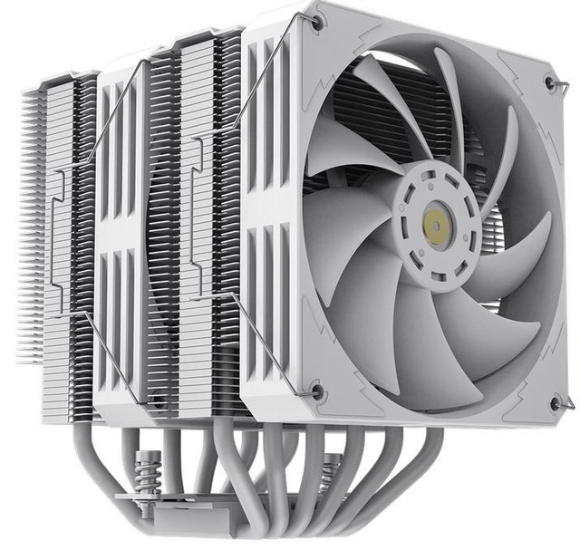 GameMax Twin600 Dual-Tower White CPU Cooler With 120mm Fluid Dynamic Bearing PWM Fan 6 x 6mm Heat Pipes TDP 250W