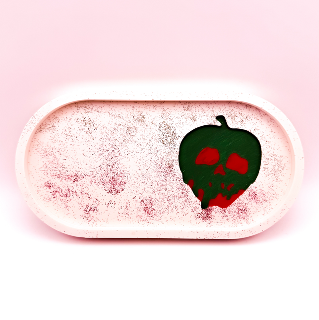 Plateau en jesmonite - inspiration Blanche Neige