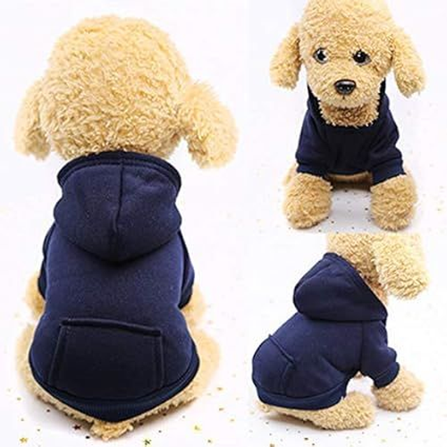 Idepet sweat à capuche pour chien bleu marine T L