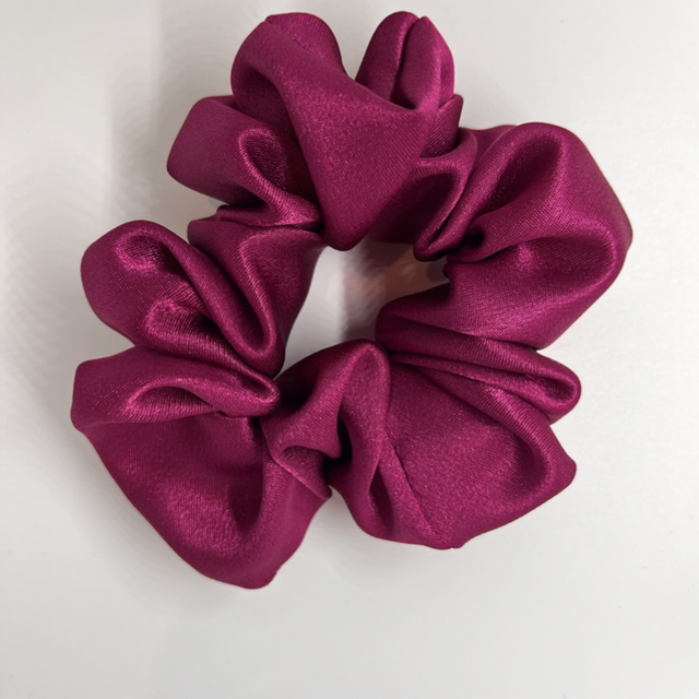 Red Wine Satin Scrunchie 