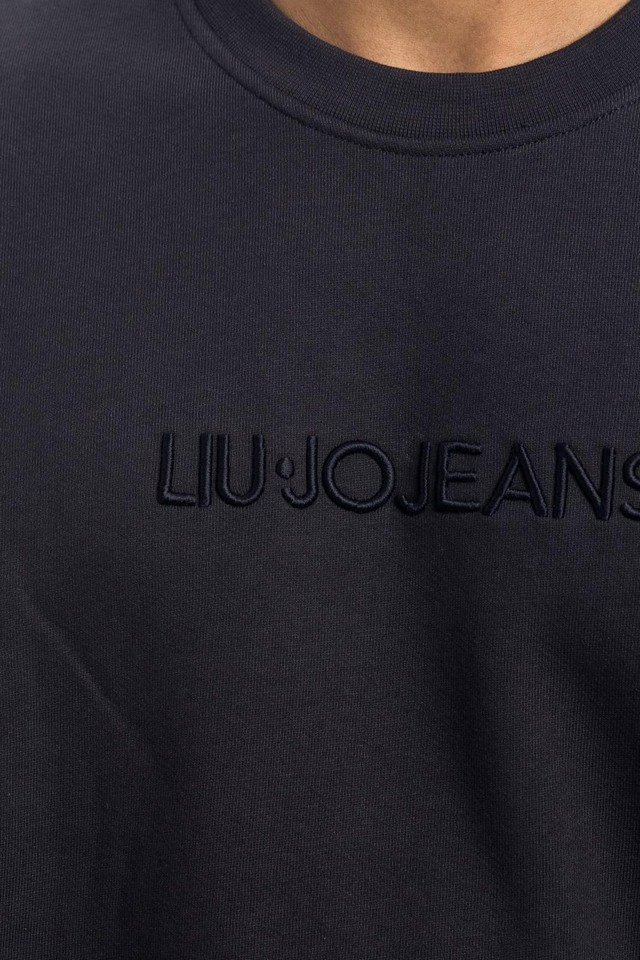 B41N0928 -  Liu Jo Uomo Felpa girocollo con ricamo- in cotone extra soft-