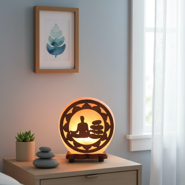 Lampe de Sel d&#039;Himalaya rose à frame - Esoterix