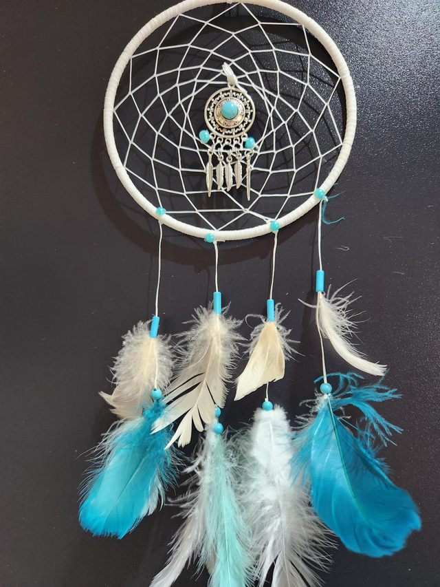 6" dreamcatcher with Turquoise coloured beads