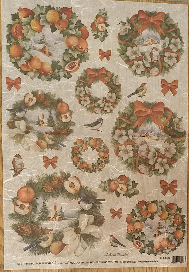 Carta di Riso Ghirlande Natalizie