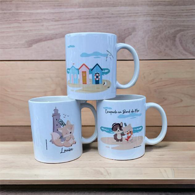 Mug en céramique blanc (à personnaliser) de qualité AAA