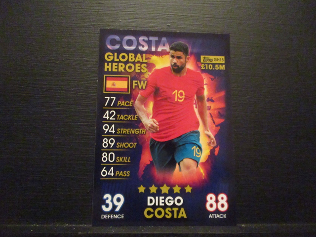 Diego Costa - Global Heroes Match Attax 101 Original Trading Card