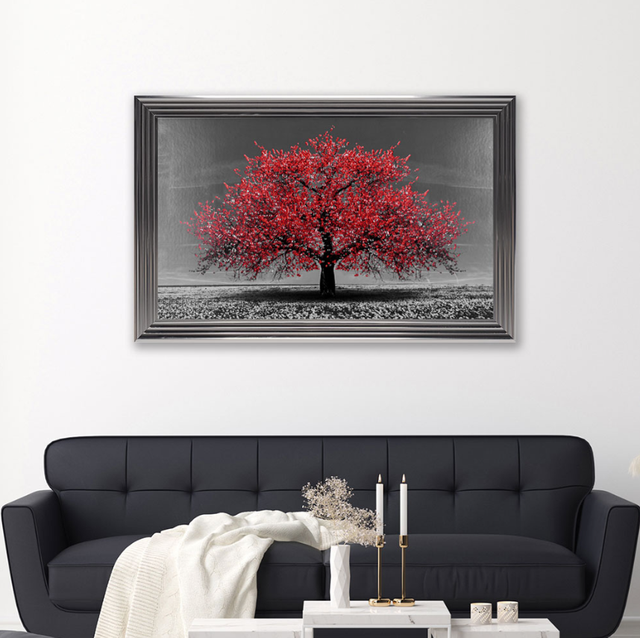 Image encadrée avec gel Cadre image Arbre rouge