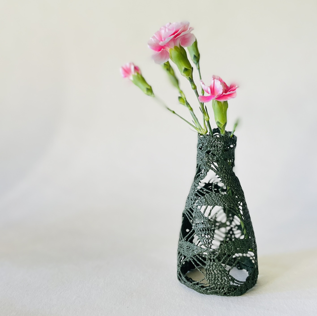 Bouteille dentelle vert sapin 